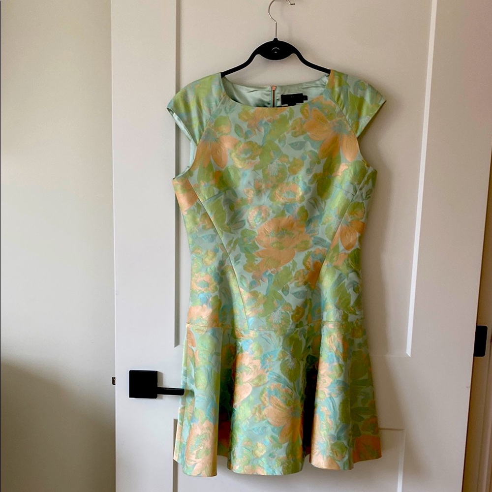 Ted Baker Floral Mini Dress - Green and Orange